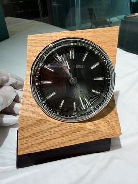 Audemars Piguet Table Clock CODE 11.59 Stainless Steel Quartz Silver Green Dial